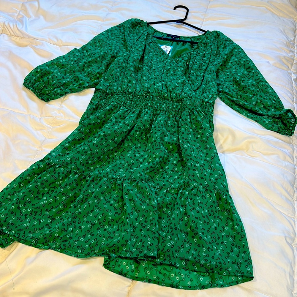 Nautica Parrot Green Floral Dress